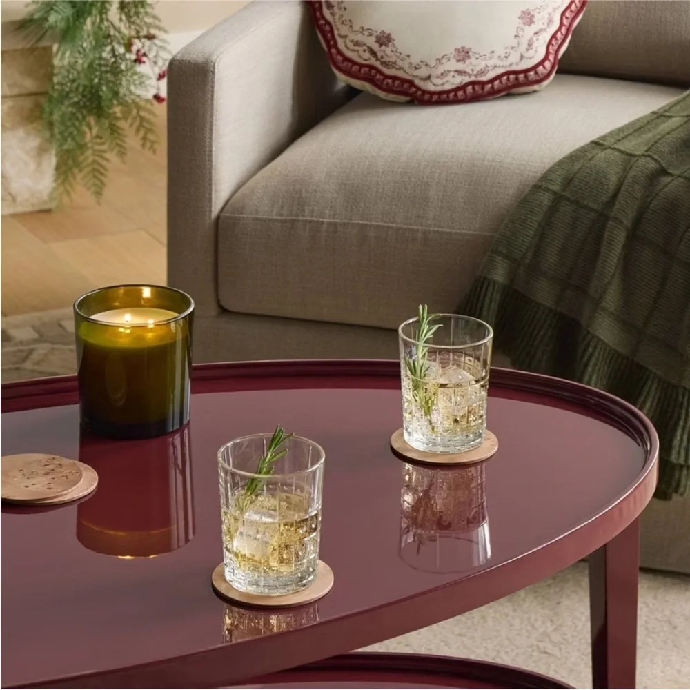 4pc Burl Wood Coaster Set Brown - Threshold designed with Studio McGee, Target